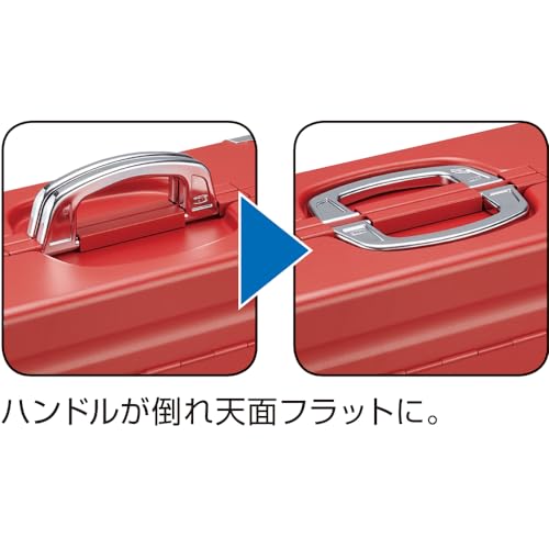 TONE ツールケース（メタル） V形2段式 433X220X195mm レッド