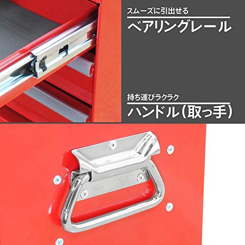 アストロプロダクツ ツールボックス 3段 ベアリング レッド TB763