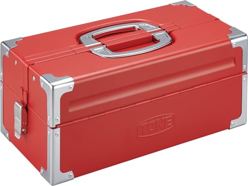 TONE ツールケース（メタル） V形2段式 433X220X195mm レッド