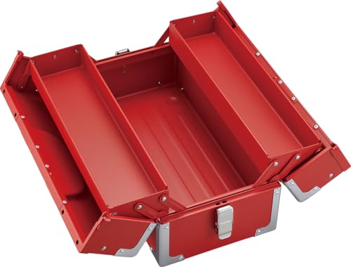 TONE ツールケース（メタル） V形2段式 433X220X195mm レッド