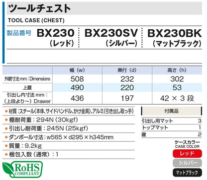 TONE ツールチェスト 508X232X302mm ブラック