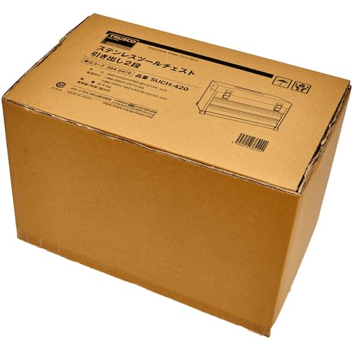 TRUSCO ステンレスツールチェスト W395xD220xH250 引き出し2段