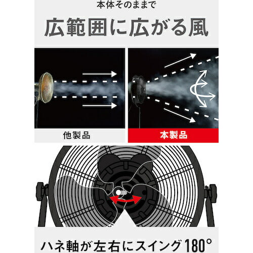 CAT 工場扇 45cm(壁･床タイプ)羽根軸180°半転機能付 ブラック