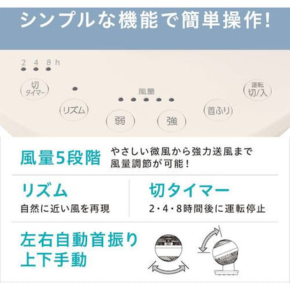 IRIS 290889 サーキュレーターアイ 18畳 左右首振リ ACタイプ アイボリー