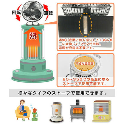 サンコー 熱ノ力デ回転!ストーブ用ファン｢熱風サーキュレーター ガード付キ｣
