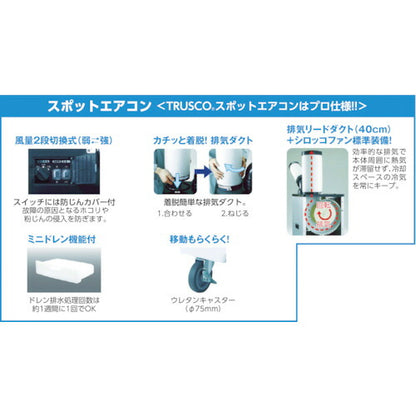 TRUSCO 【2022年以前モデル適合パーツ】スポットエアコン用延長排気ダクト Φ180X4m