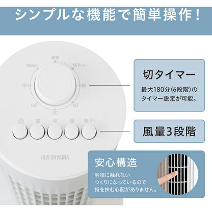 IRIS 106400 タワーファン メカ式 ホワイト