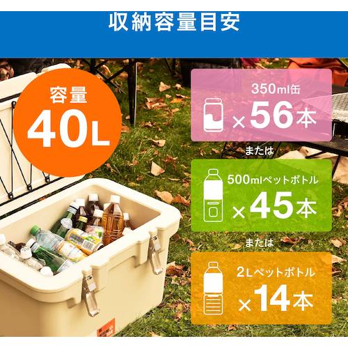 IRIS 294776 HUGEL 真空断熱クーラーボックス 40L チャコールグレー