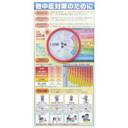 グリーンクロス 熱中症注意標識(防雨型温湿度計付)