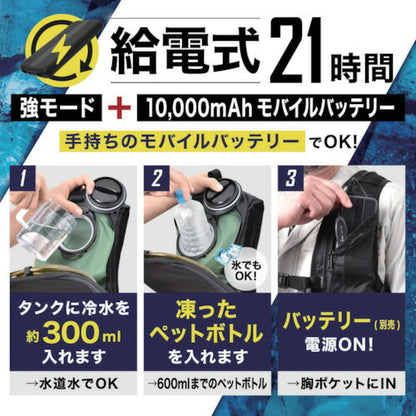 サンコー 水冷クールベスト 10000mAhモバイルバッテリーセット