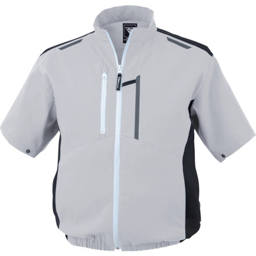 XEBEC 空調服制電半袖ブルゾンXE98027-22-4L シルバーグレー