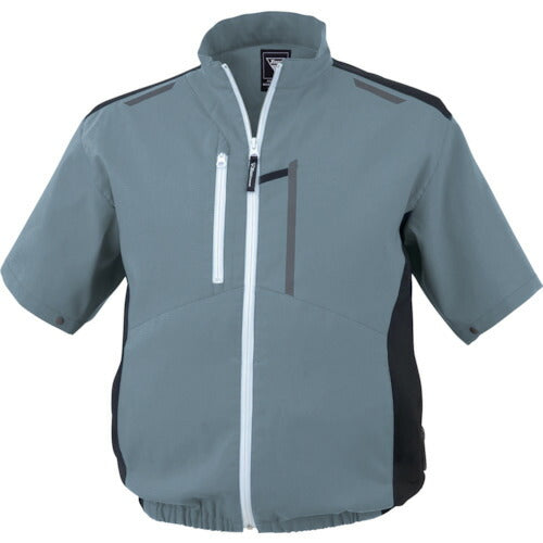 XEBEC 空調服制電半袖ブルゾンXE98027-43-4L ブルーグレー