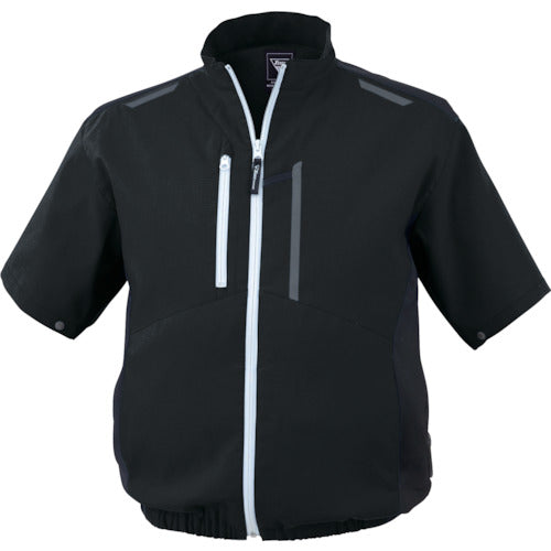 XEBEC 空調服制電半袖ブルゾンXE98027-90-5L クロ