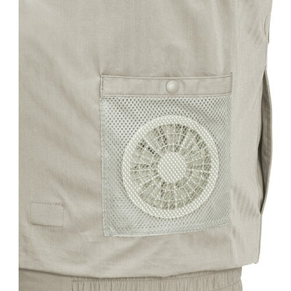 XEBEC 綿薄手現場服ヘリンボンフルハーネス仕様空調服XE98102-39-L サンドベージュ