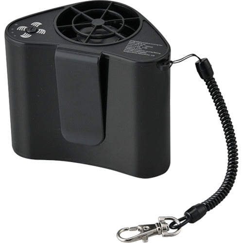 緑十字 熱中症予防対策商品 爽快ジェットファン3(バッテリー一体型) ブラック 83×102×66mm