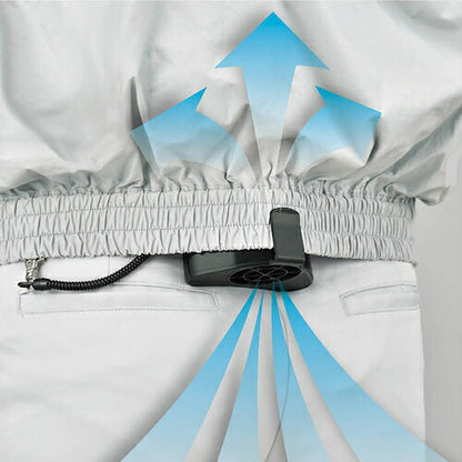 緑十字 熱中症予防対策商品 爽快ジェットファン3(バッテリー一体型) ブラック 83×102×66mm