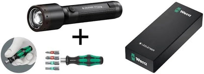 Ledlenser(レッドレンザー) P6R Core + Wera(ヴェラ) スクリュードライバー 特別セット LEDフラッシュライト ドライバー プラスドライバー トルクスドライバー USB充電式 503028 [日本正規品] black