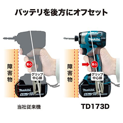 マキタ 充電式インパクトドライバ 18V 最大締付けトルク180N・m 黒 6.0Ah （本体・バッテリ・充電器・ケース付）