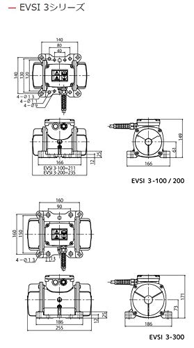 EXEN 振動モータ 2Pタイプ EVSI3−200