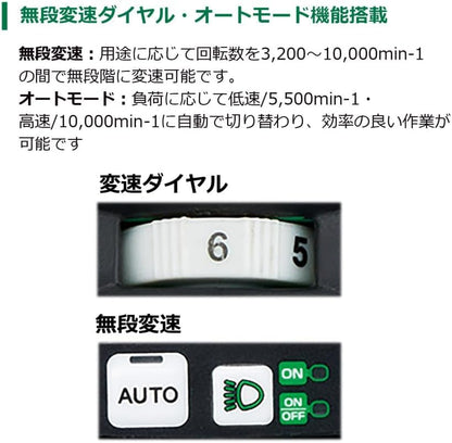HiKOKI コードレスディスクグラインダ 36V 100mm パドル式スイッチ 新マルチボルトセット品