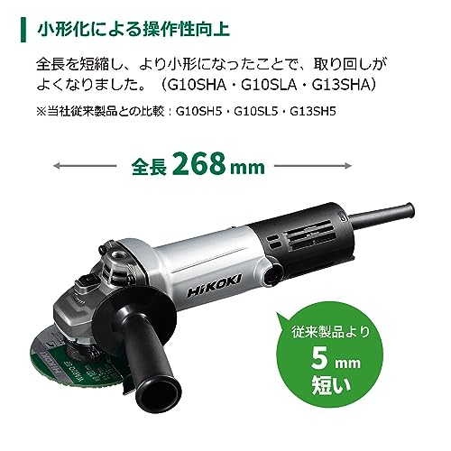 HiKOKI 電気ディスクグラインダ 砥石径125MM 3P可倒式プラグ付 スナップスイッチ式