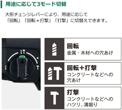 HiKOKI ロータリハンマドリル 36V SDSプラスシャンク 新マルチボルトセット品（高容量4.0Ah）