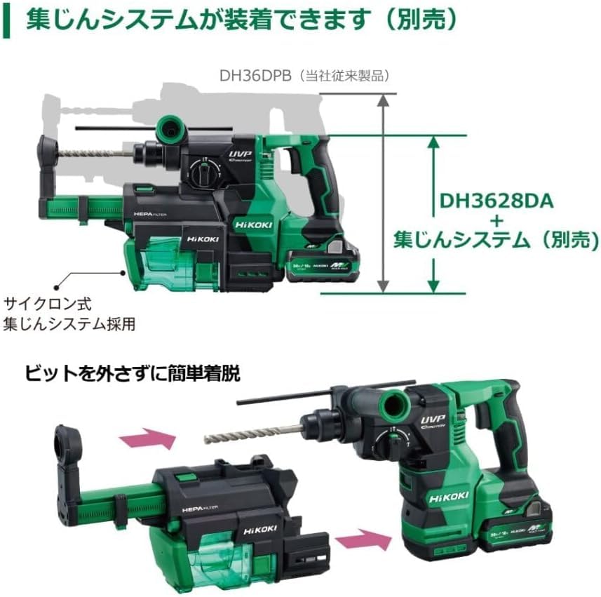 HiKOKI ロータリハンマドリル 36V SDSプラスシャンク 新マルチボルトセット品