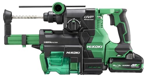 HiKOKI ロータリハンマドリル 36V SDSプラスシャンク 集じんシステム搭載 新マルチボルトセット品（高容量4.0Ah）