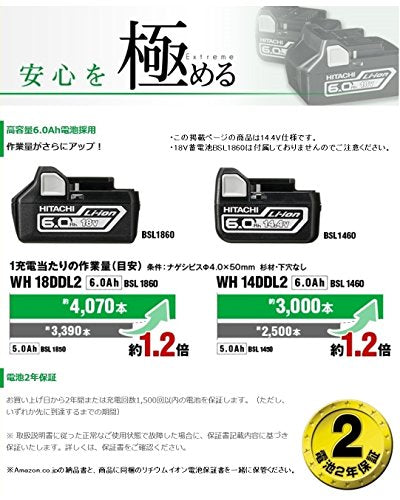 HiKOKI 14.4Vコードレスインパクトドライバ 6.0Ah グリーン