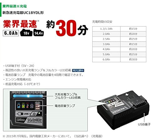 HiKOKI 14.4Vコードレスインパクトドライバ 6.0Ah ブラック