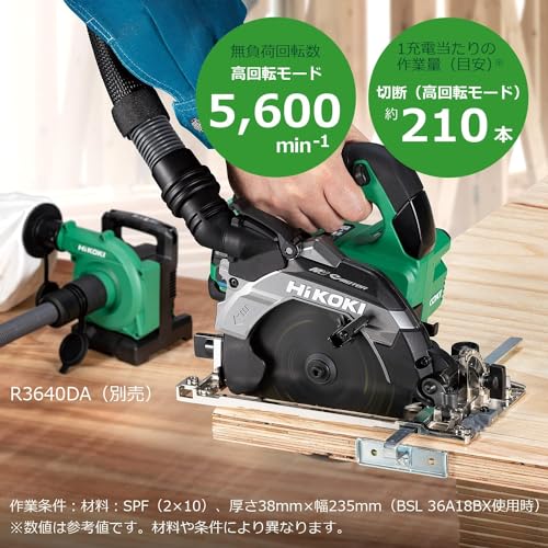 HiKOKI コードレス丸のこ165mm 黒鯱 Bluetooth 36V新マルチボルト本体のみ グリーン