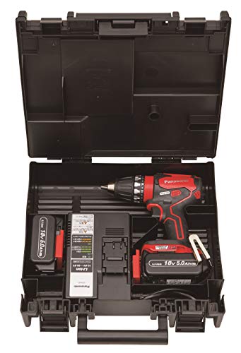 Panasonic デュアル 18V5.0Ah 充電式ドリルドライバー 赤