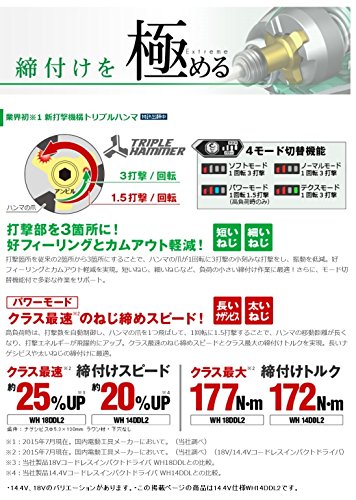 HiKOKI 14.4Vコードレスインパクトドライバ 6.0Ah グリーン