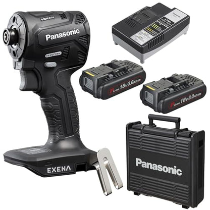 EXENA 充電インパクトドライバー 18V3.0Ah電池セット品 黒