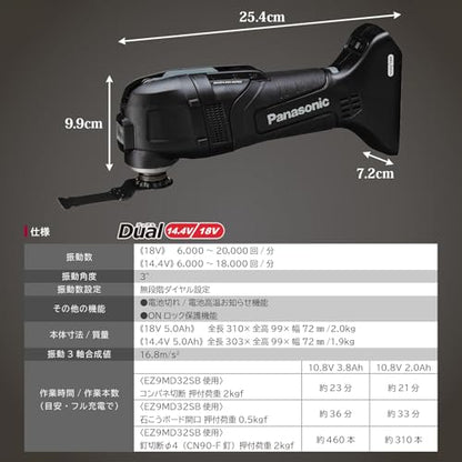 Panasonic デュアル 14.4V5.0Ah 充電式マルチツール