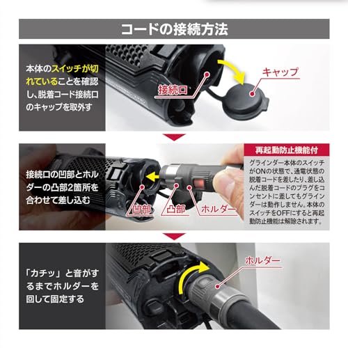 京セラ ディスクグラインダー 砥石径125mm （最大出力1100W） 脱着コードなし 無負荷回転数9500min