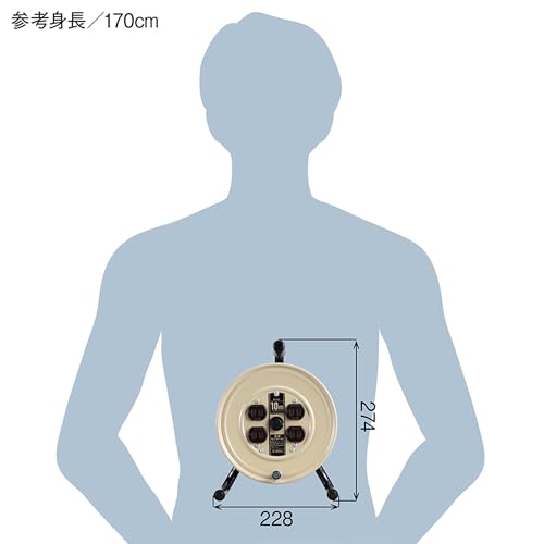 ハタヤ 温度センサー付コードリール単相100V10M アース付