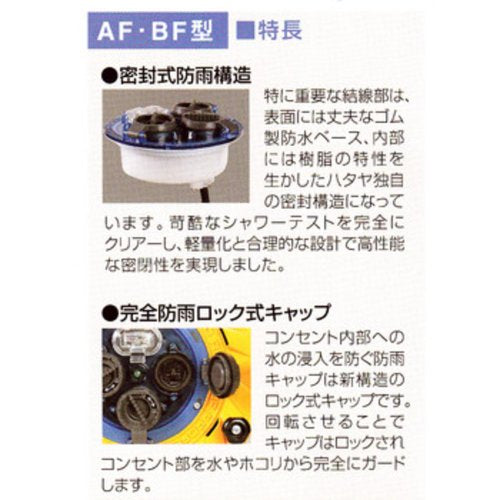 ハタヤ 防雨型ブレーカーリール 30m アース付