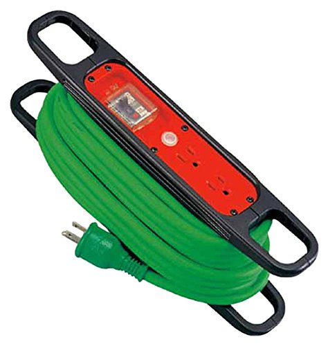 NICHIDO ハンドリール 100V 3芯×10m 緑 アース過負荷漏電しゃ断器付