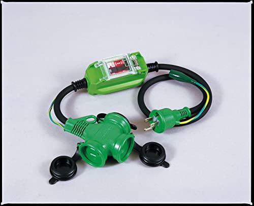 NICHIDO 防雨型ポッキン延長ブレーカ 100V 過負荷漏電しゃ断器付 1m