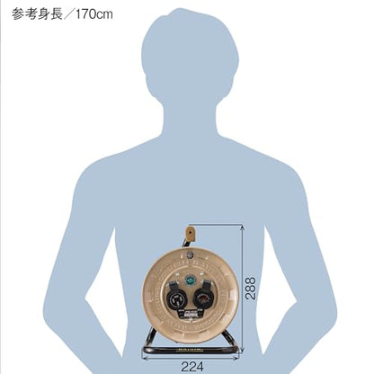 ハタヤ コードリール 三相200Vアース付 20A 10m