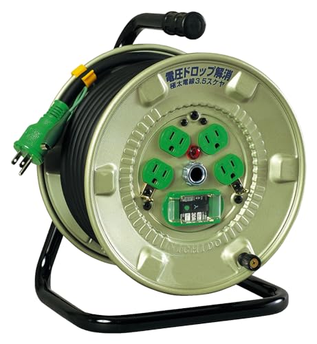 NICHIDO 電工ドラム 100V 漏電保護専用ブレーカー付 極太電線 20m