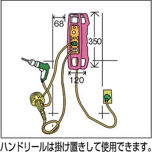 NICHIDO スピードコントローラー100V ハンドリールタイプ屋内型 10m アース付 サーキットブレーカ付
