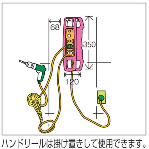 NICHIDO スピードコントローラー100V ハンドリールタイプ屋内型 10m アース付 サーキットブレーカ付