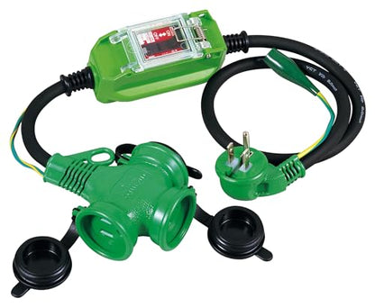 NICHIDO 防雨型ポッキン延長ブレーカ L型ヘナポッキン 100V 過負荷漏電保護兼用 1m
