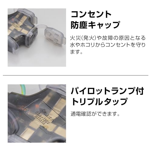 ハタヤ 2P接地付延長コード 10m アースグリーン