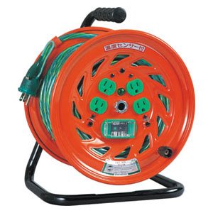 NICHIDO 電工ドラム アースチェックリール 漏電保護専用ブレーカ付 30m