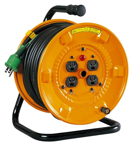 NICHIDO 電工ドラム 100V アース付 抜け止め式 30m