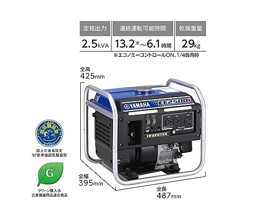 Yamaha オープン型インバータ発電機 2.5kVA
