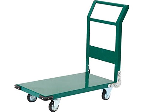 TRUSCO 鋼鉄製運搬車 900X600 Φ150プレス車 緑